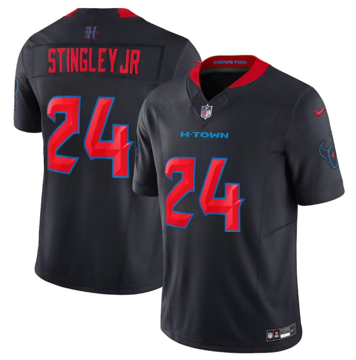 Houston Texans 24 Black & Red New Generation Jersey NFL