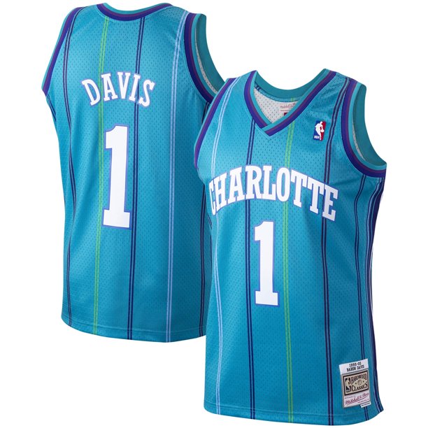 Men’s Baron Davis Charlotte Hornets Teal 1999-2000 Swingman Jersey By Mitchell & Ness