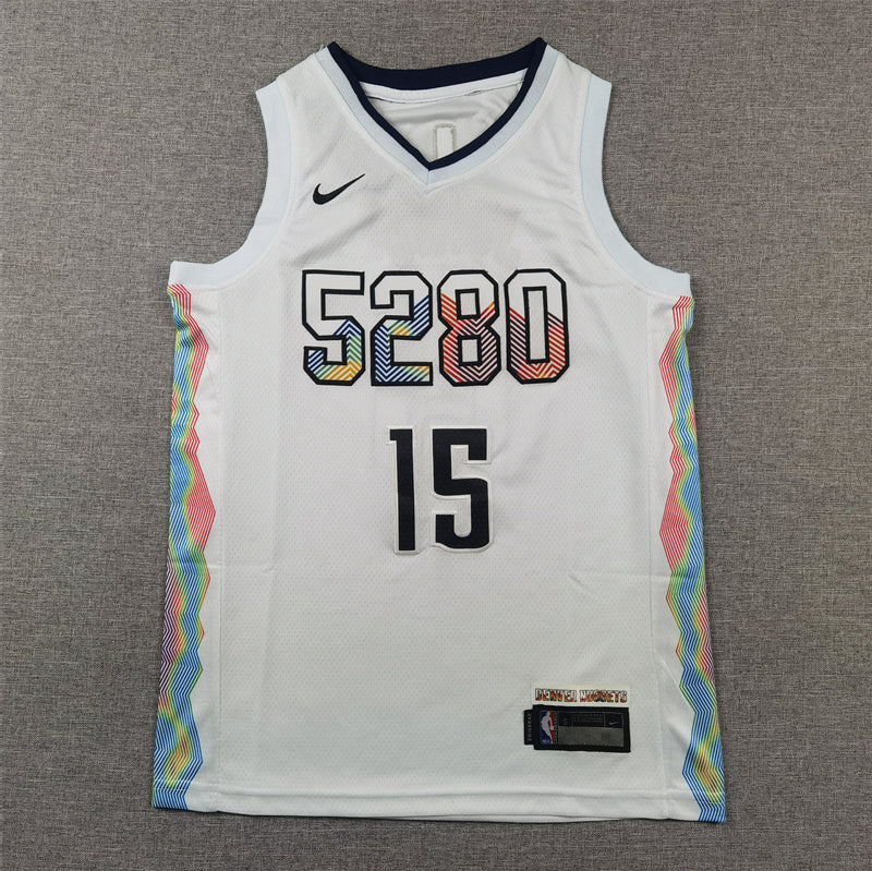 Denver Nuggets 15 White City Version Jersey NBA