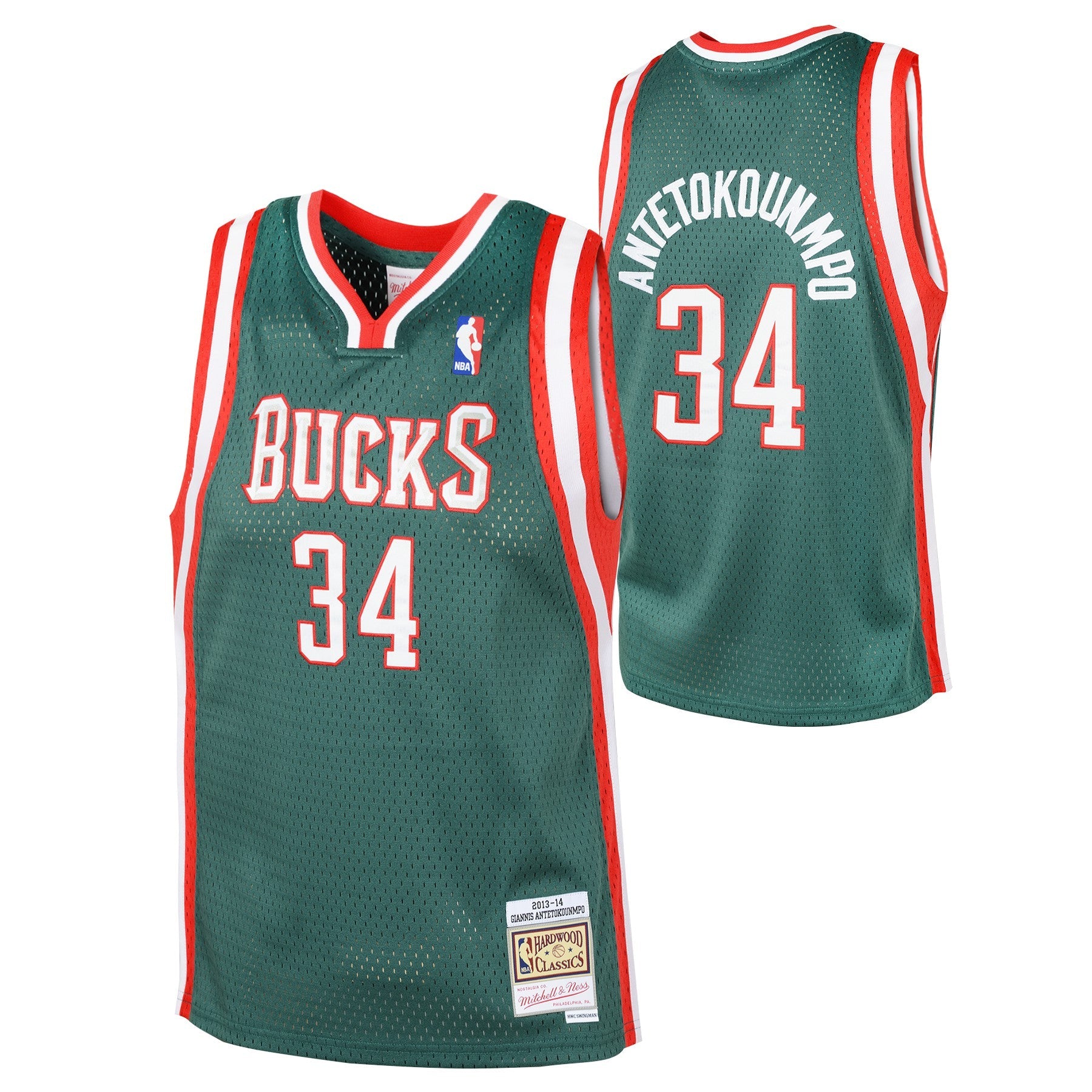 Youth Milwaukee Bucks Giannis Antetokounmpo Mitchell & Ness Kelly Green Hardwood Classics Swingman Jersey