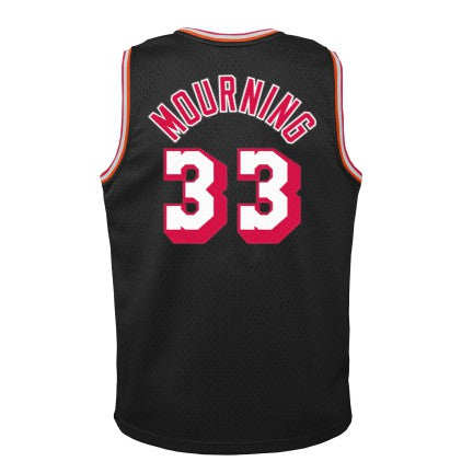 Youth Miami Heat Alonzo Mourning Mitchell & Ness Black 1996-97 Hardwood Classics Jersey