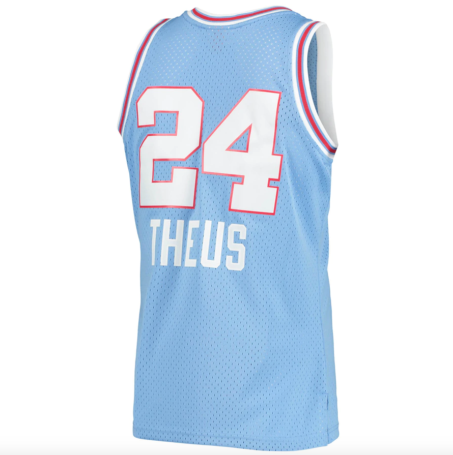 Men’s Reggie Theus Sacramento Kings 1985-86 Powder Blue Swingman Jersey By Mitchell & Ness