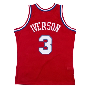 Men’s Allen Iverson Philadelphia 76ers 2002-2003 Swingman Red Jersey By Mitchell & Ness