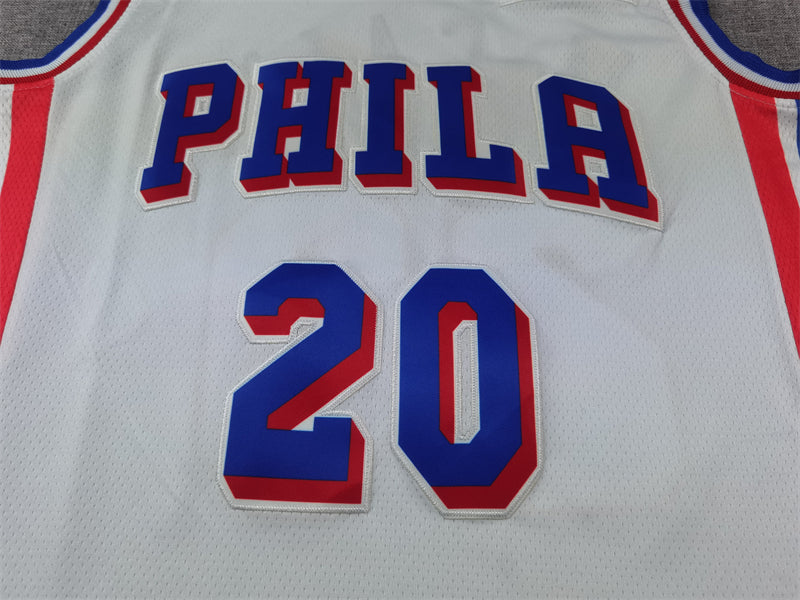 Philadelphia 76ers 20 White Jersey NBA