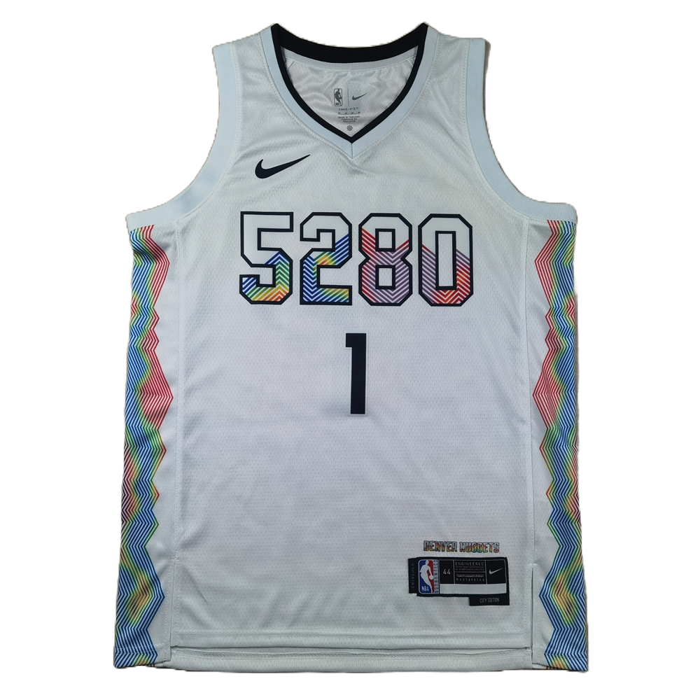 Denver Nuggets 1 White City Edition Jersey NBA