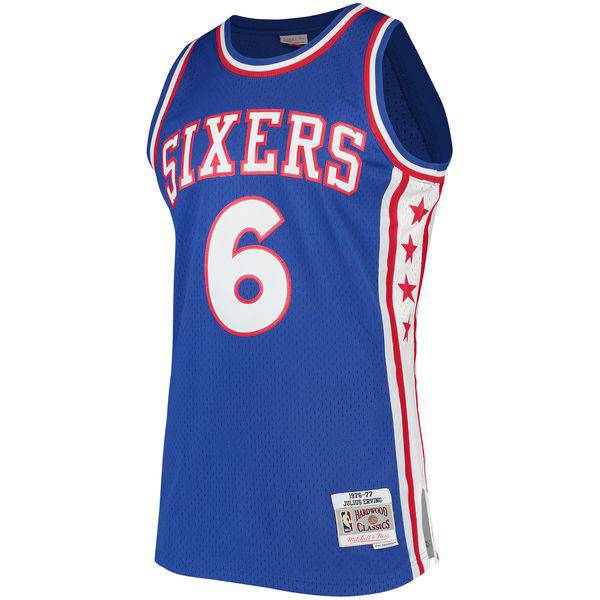 Mens Philadelphia 76ers Julius Erving Mitchell & Ness Royal Hardwood Classics Swingman Jersey