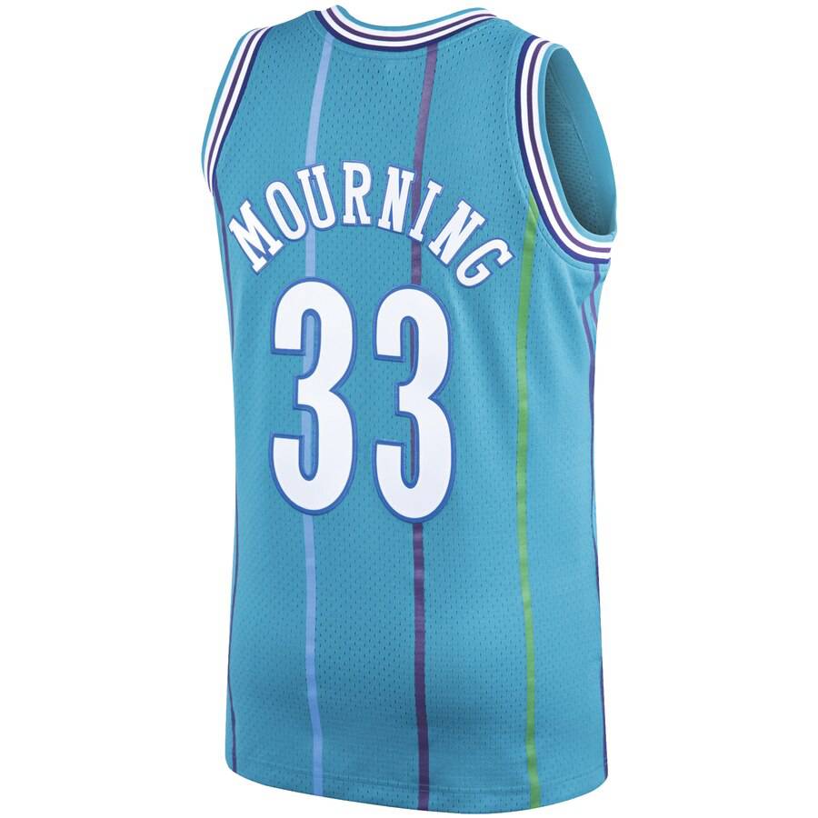 Men’s Alonzo Mourning Charlotte Hornets 1992-93 Swingman Jersey By Mitchell & Ness