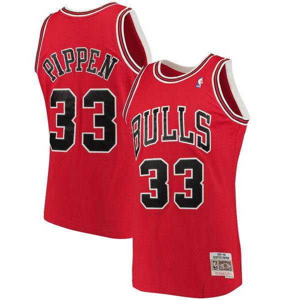 Mens Chicago Bulls Scottie Pippen Mitchell &amp; Ness Red 1997-98 Hardwood Classics Swingman Jersey