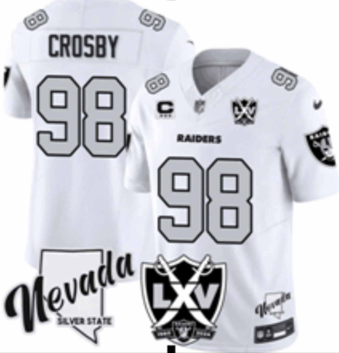 Las Vegas Raiders 98 White Three Generations of Gratitude Jersey NFL