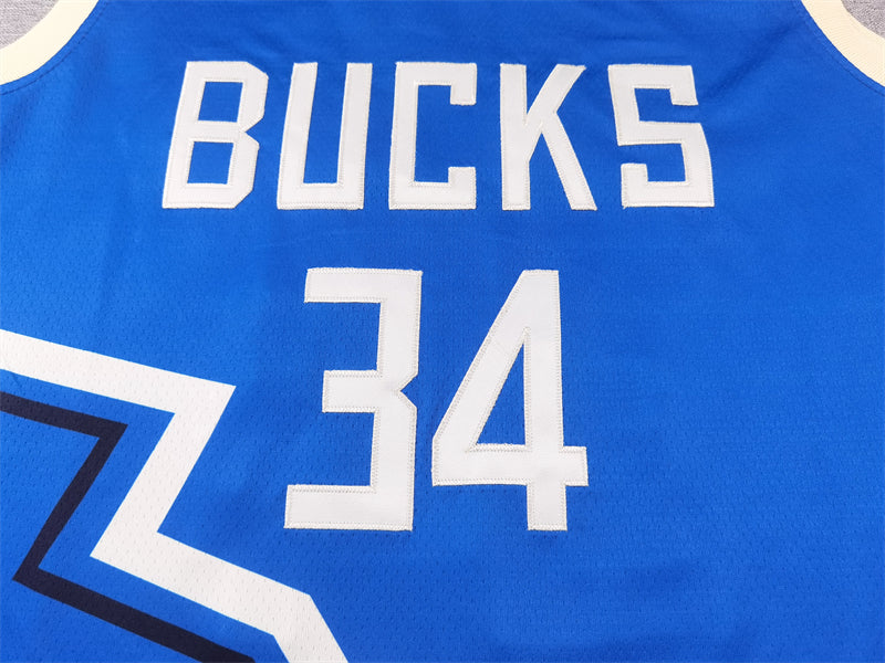 Milwaukee Bucks 34 Blue City Jersey NBA