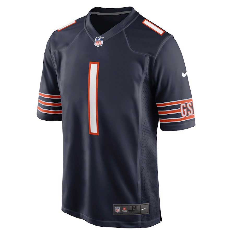 Justin Fields Chicago Bears Youth Navy Blue Nike Game Jersey