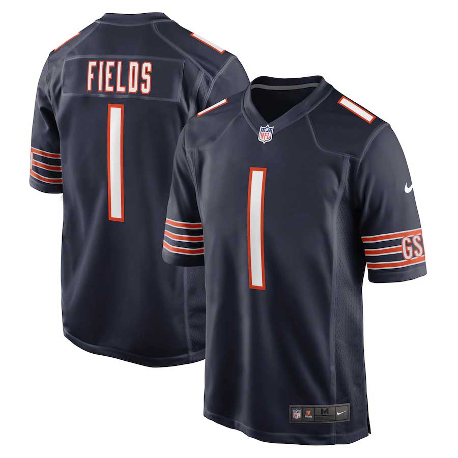 Justin Fields Chicago Bears Youth Navy Blue Nike Game Jersey