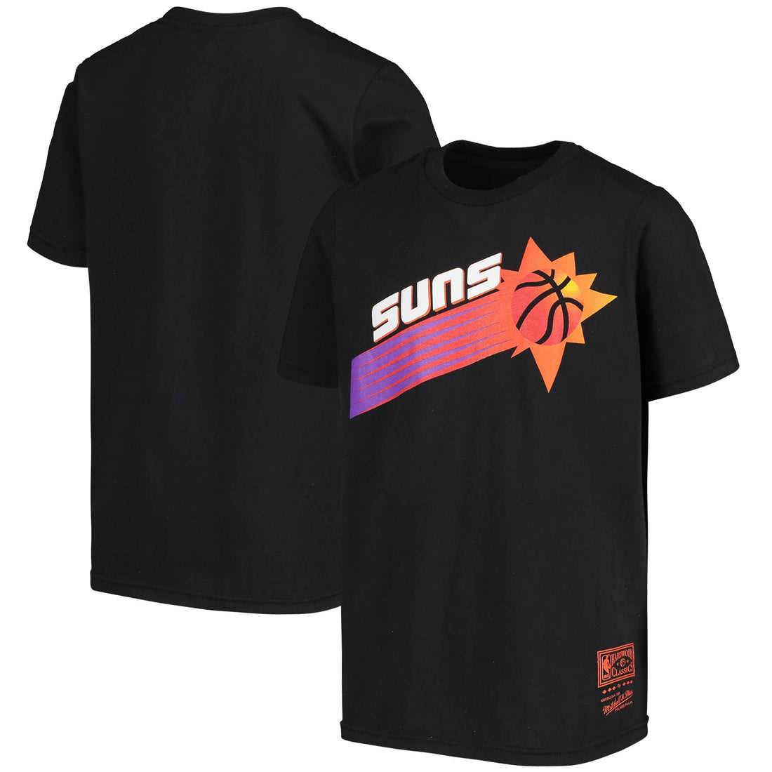 Phoenix Suns Mitchell &amp; Ness Youth Throwback Logo Hardwood Classics Burst T-Shirt - Black