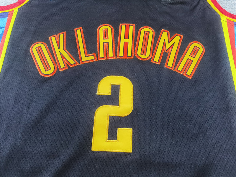 Oklahoma City Thunder 2 Black City Edition Jersey NBA