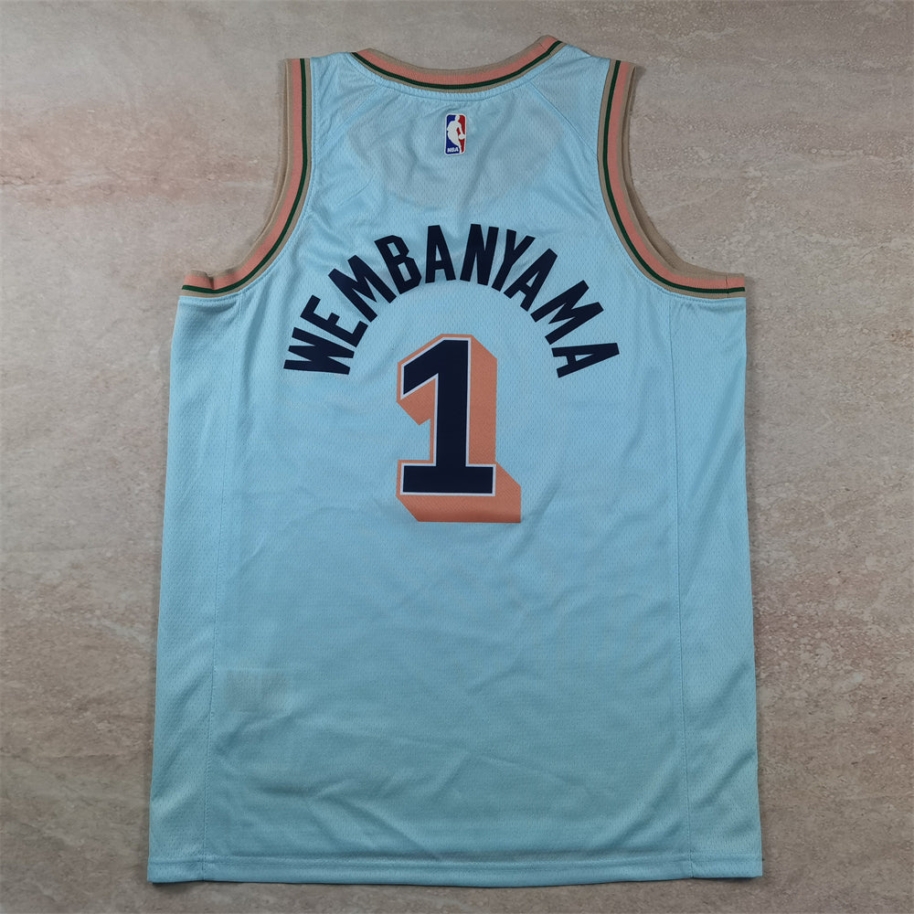 San Antonio Spurs 1 Ice Blue City Edition Jersey NBA