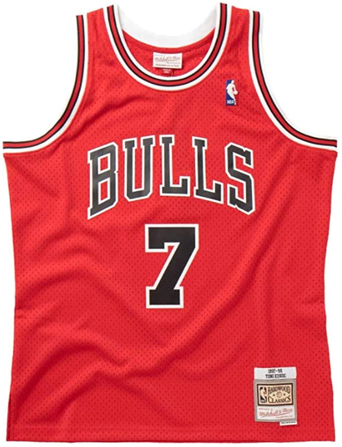 Mens Chicago Bulls Toni Kukoc Mitchell &amp; Ness Red 1997-98 Hardwood Classics Swingman Jersey