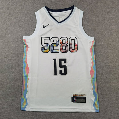 Denver Nuggets 15 White City Version Jersey NBA