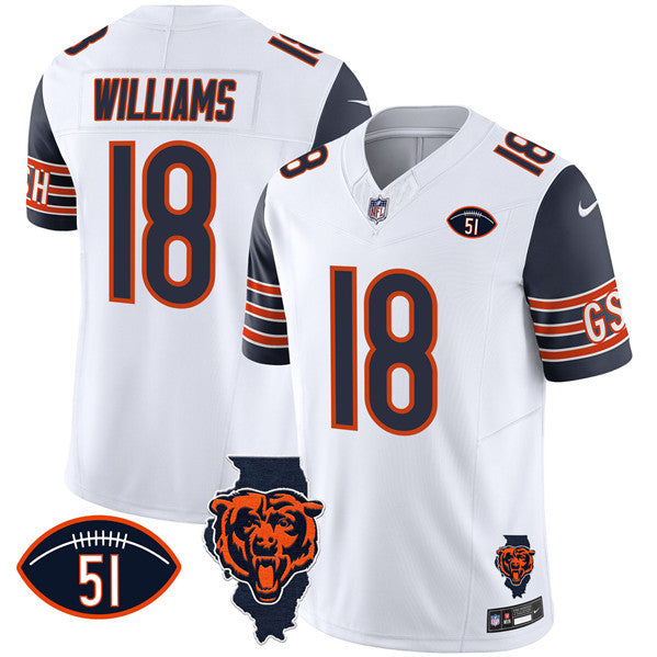 Chicago Bears 18 White Three Generations of Gratitude Jersey NFL