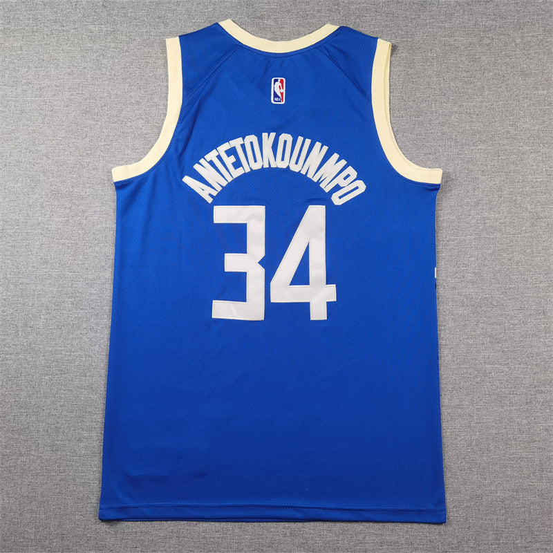 Milwaukee Bucks 34 Blue City Jersey NBA