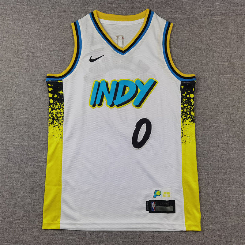 Indiana pacers 0 White City Edition Jersey NBA