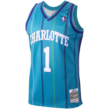 Men’s Baron Davis Charlotte Hornets Teal 1999-2000 Swingman Jersey By Mitchell &amp; Ness