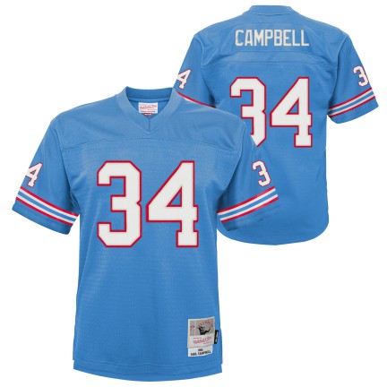 Youth Earl Campbell Houston Oilers 1980 Mitchell &amp; Ness Powder Blue Retired Player Vintage Jersey