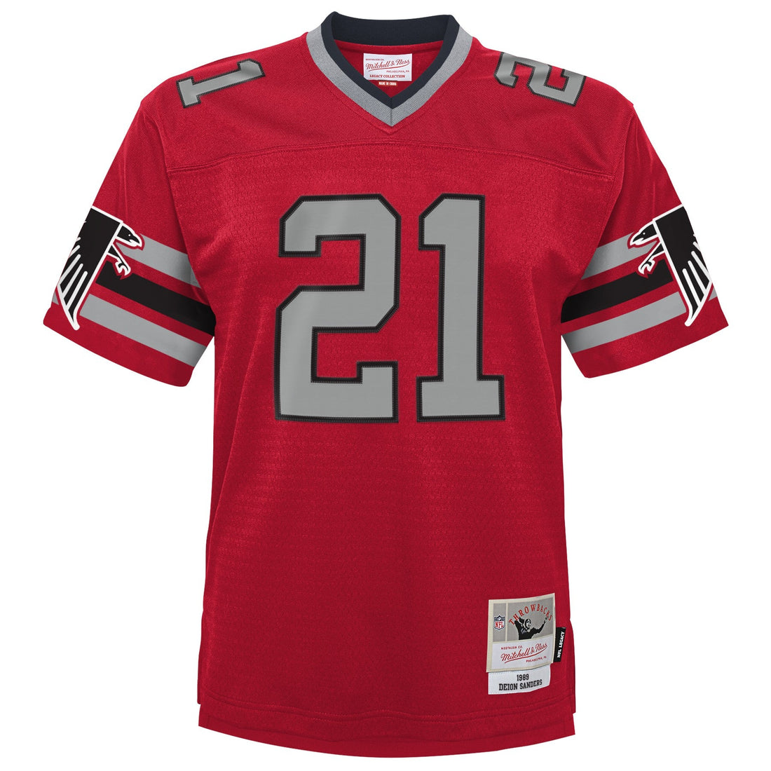 Youth Atlanta Falcons Deion Sanders Mitchell &amp; Ness Red 1989 Retired Player Vintage Jersey