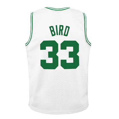 Youth Boston Celtics Larry Bird Mitchell &amp; Ness White 1985-86 Hardwood Classics Swingman Jersey