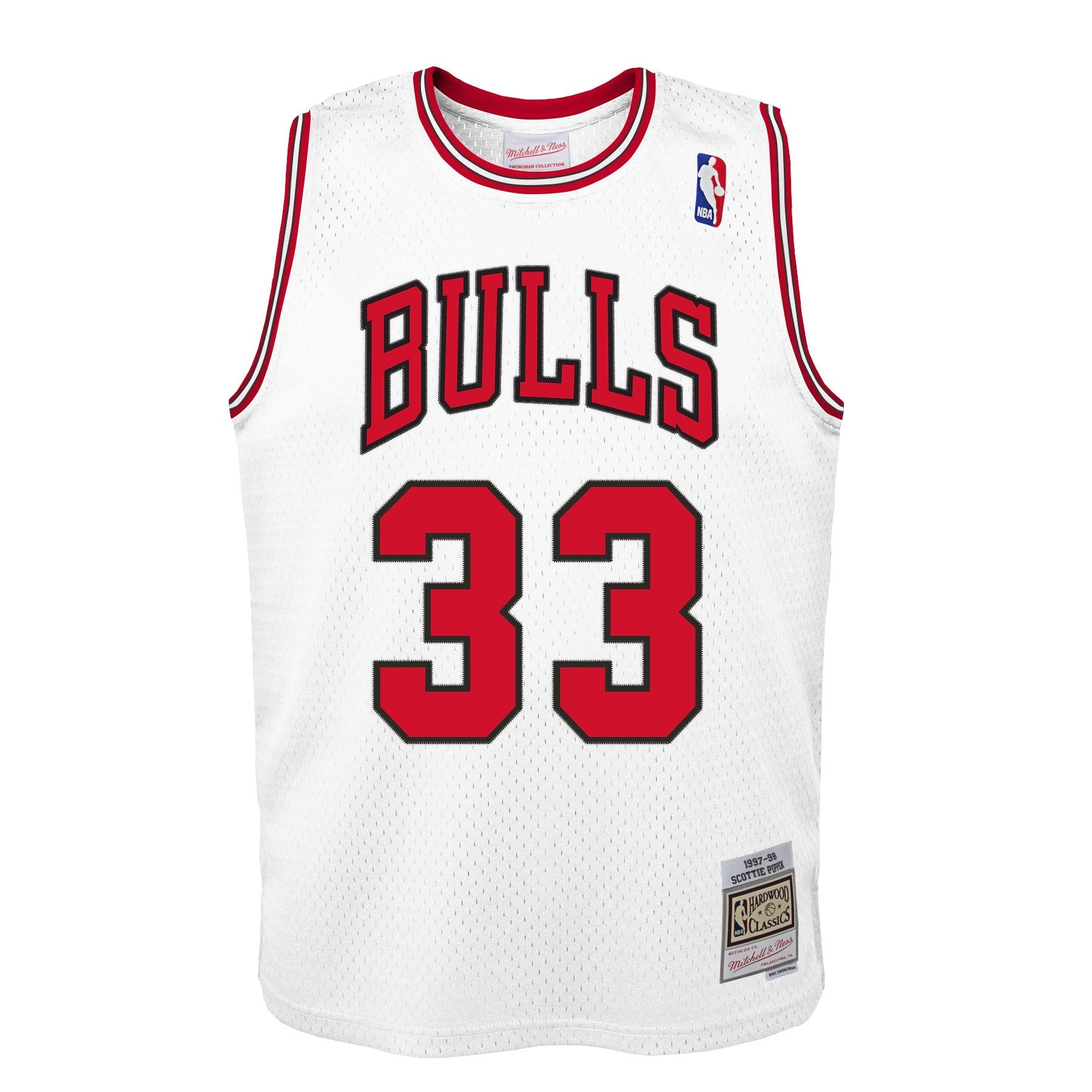 Youth Chicago Bulls Scottie Pippen Mitchell &amp; Ness White Hardwood Classics Swingman Jersey