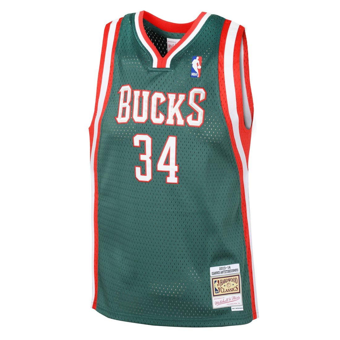 Youth Milwaukee Bucks Giannis Antetokounmpo Mitchell &amp; Ness Kelly Green Hardwood Classics Swingman Jersey
