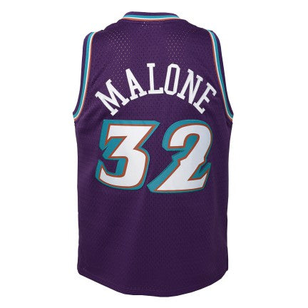 Youth Utah Jazz Karl Malone Mitchell &amp; Ness Purple 1996-97 Hardwood Classics Swingman Jersey