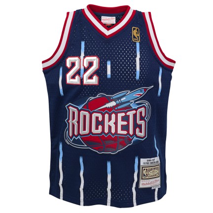 Youth Houston Rockets Clyde Drexler Mitchell &amp; Ness Navy 1996-97 Hardwood Classics Swingman Jersey