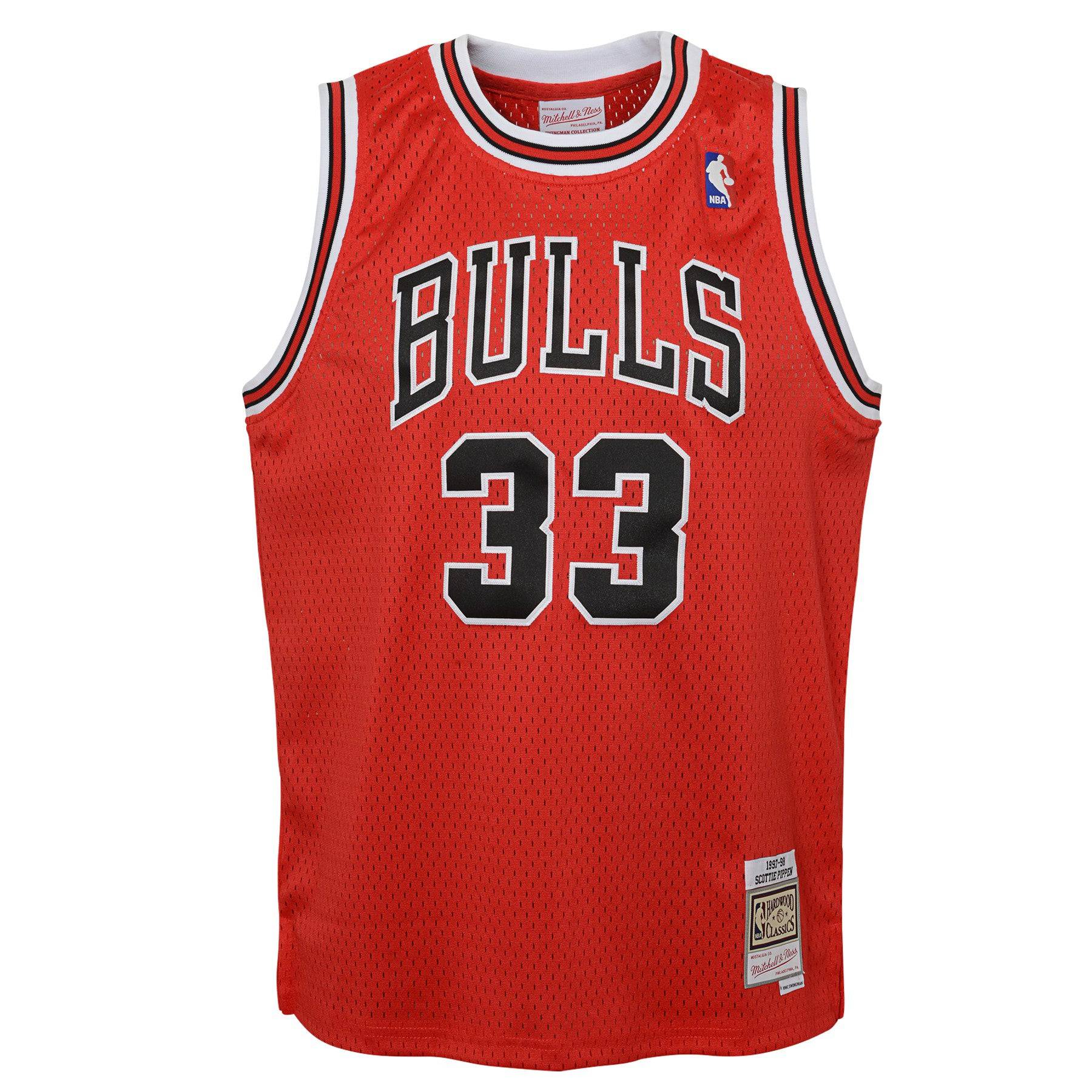 Youth Chicago Bulls Scottie Pippen Mitchell &amp; Ness Red Hardwood Classics Swingman Jersey