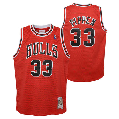 Youth Chicago Bulls Scottie Pippen Mitchell &amp; Ness Red Hardwood Classics Swingman Jersey