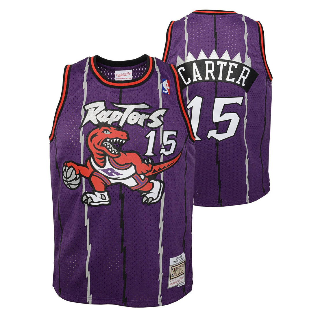 Youth Toronto Raptors Vince Carter Mitchell &amp; Ness Purple Hardwood Classics Jersey