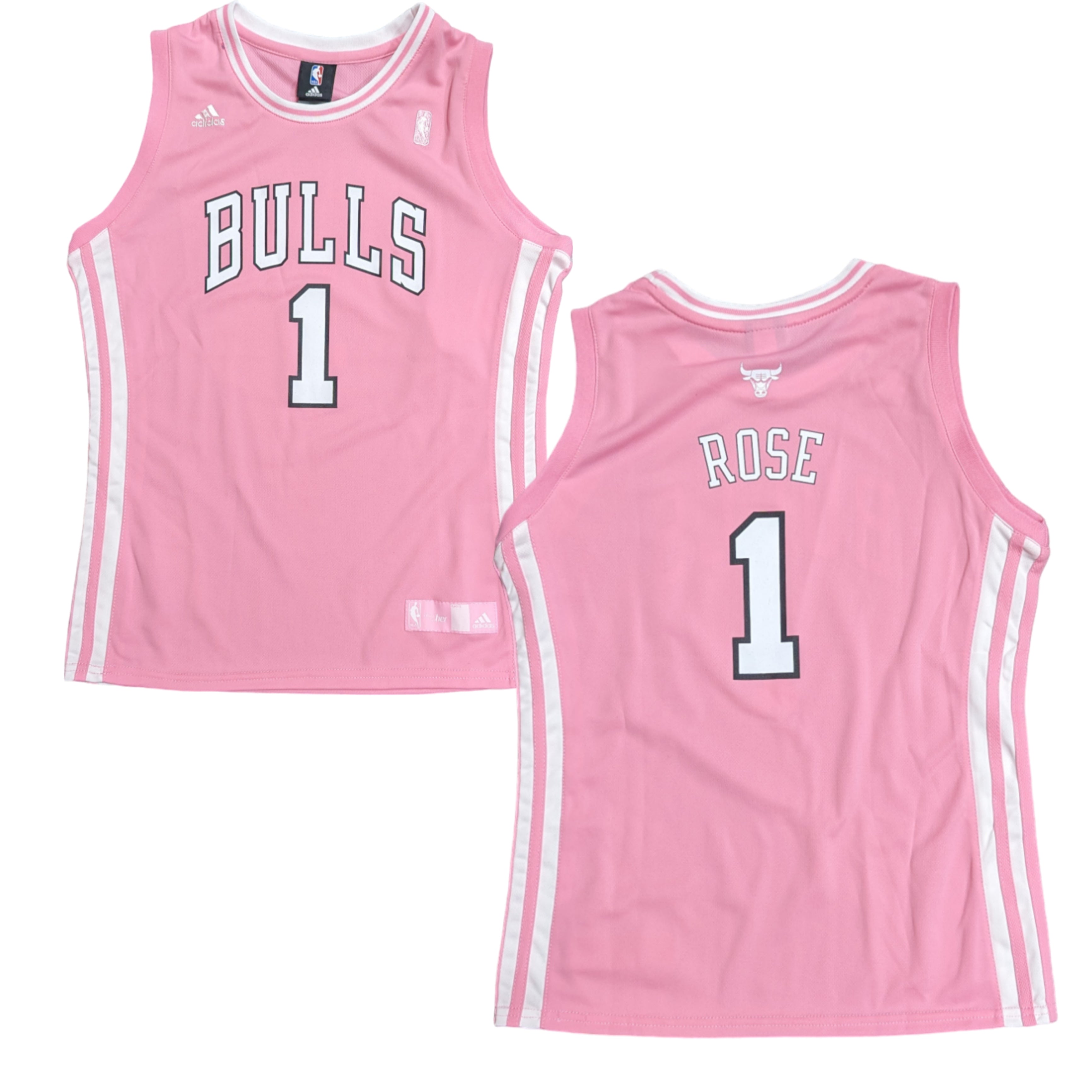 Youth Girls Chicago Bulls Derrick Rose Adidas Pink Jersey