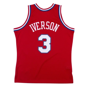 Men’s Allen Iverson Philadelphia 76ers 2002-2003 Swingman Red Jersey By Mitchell &amp; Ness