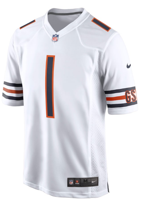 Chicago Bears Justin Fields Mens Nike White Game Jersey