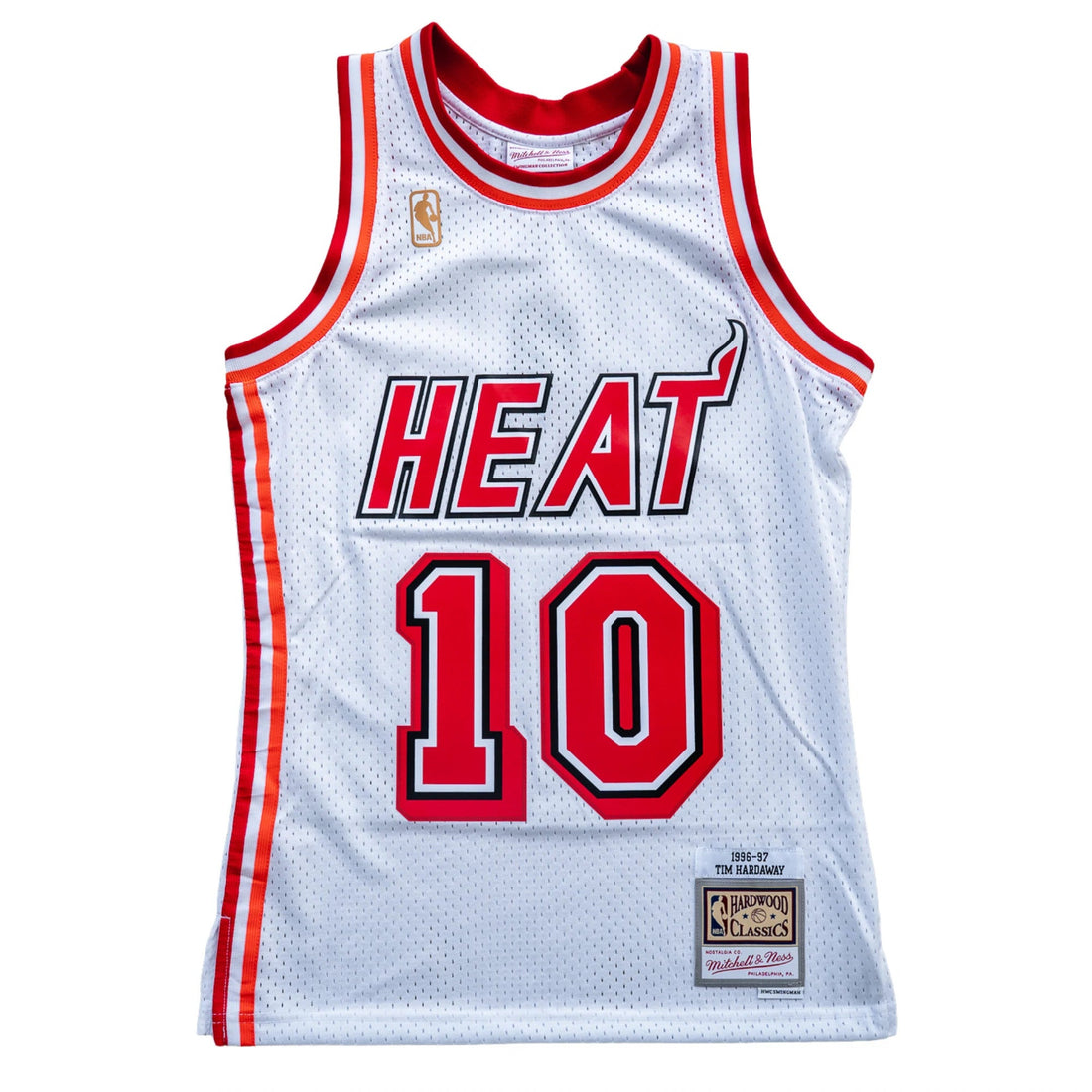 Miami Heat Tim Hardaway Mitchell &amp; Ness NBA Mens Hardwood Classics White Swingman Jersey