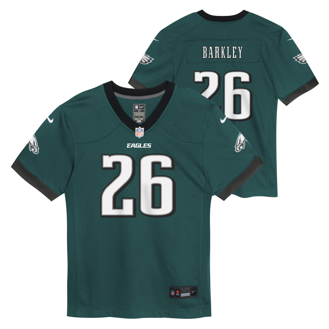 Kids Saquon Barkley Philadelphia Eagles Green Nike Game Jersey