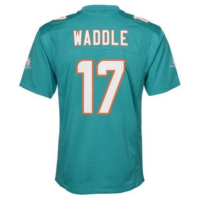 Youth Jaylen Waddle Miami Dolphins Nike Aqua Game Jersey