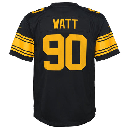 Youth T.J. Watt Pittsburgh Steelers Nike Alternate Black Game Jersey