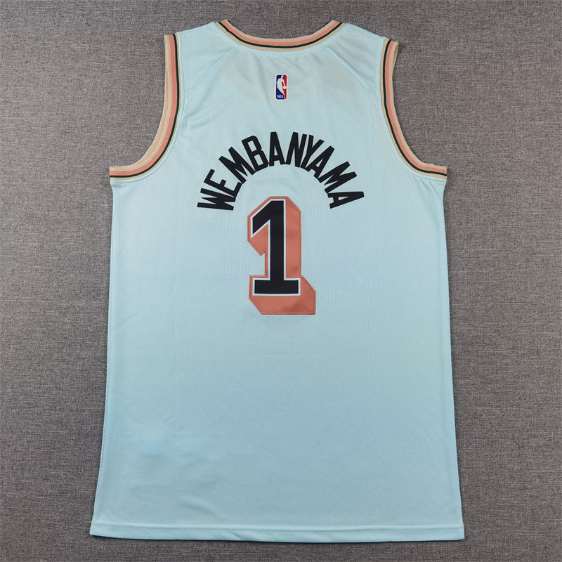 San Antonio Spurs 1 Ice Blue City Edition Jersey NBA