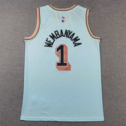 San Antonio Spurs 1 Ice Blue City Edition Jersey NBA