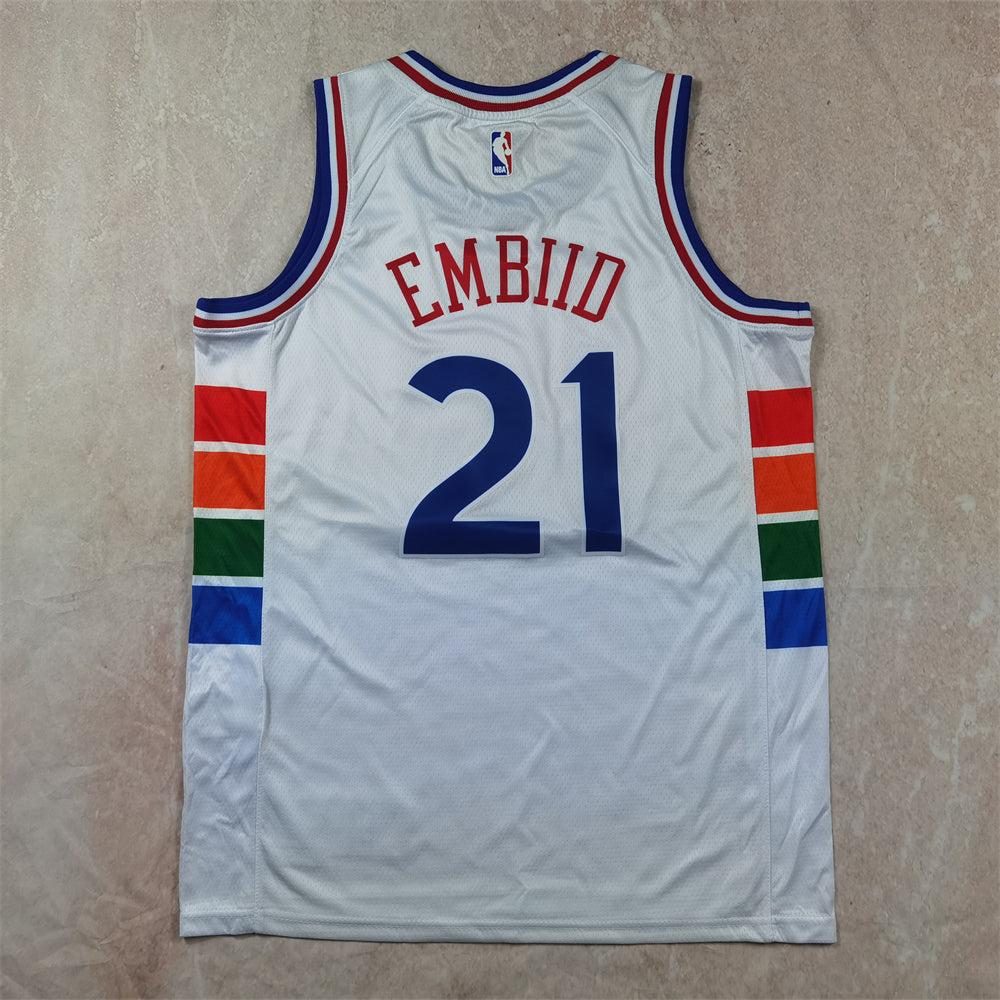 Philadelphia 76ers 21 White City Edition Jersey NBA