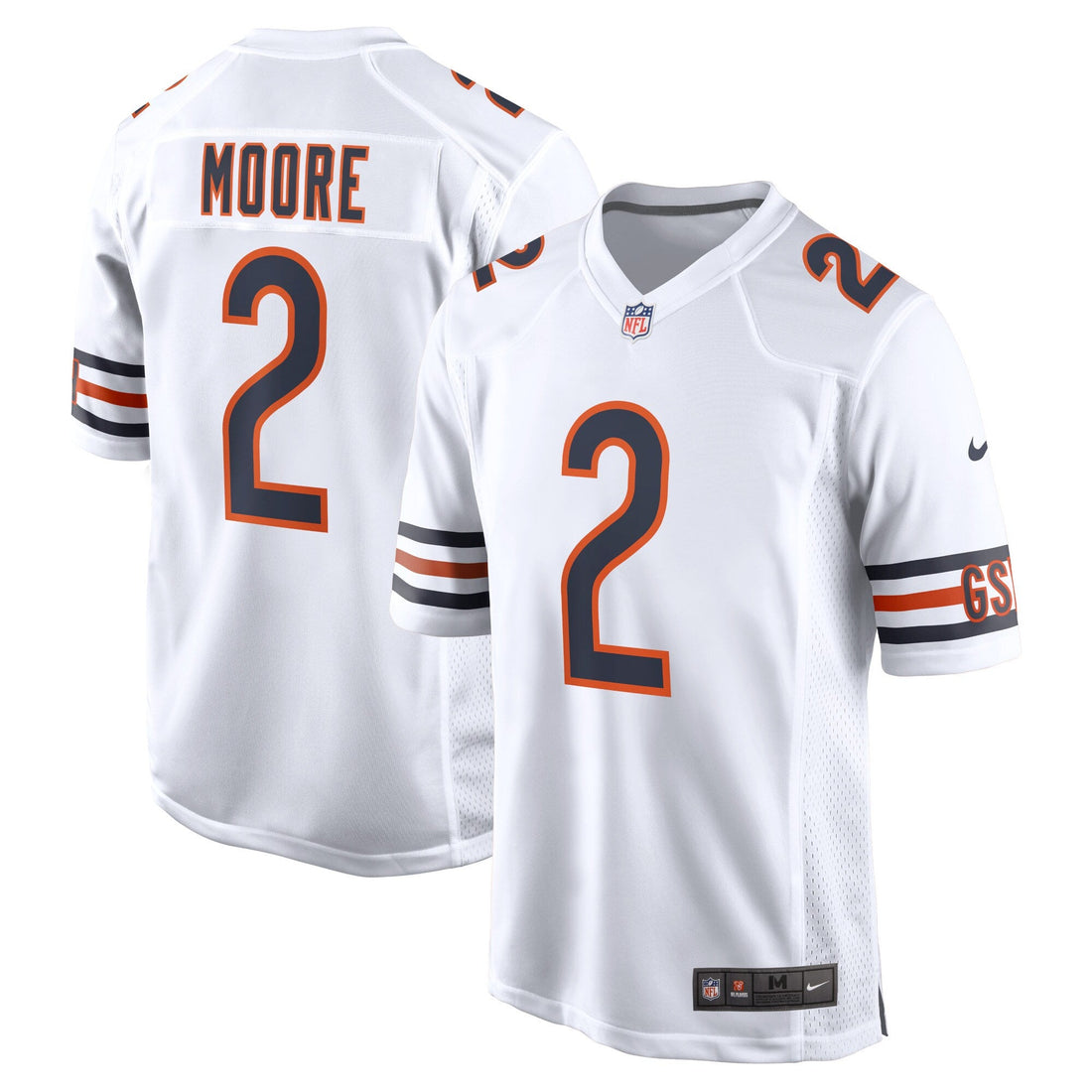 Youth DJ Moore Chicago Bears White Nike Game Jersey