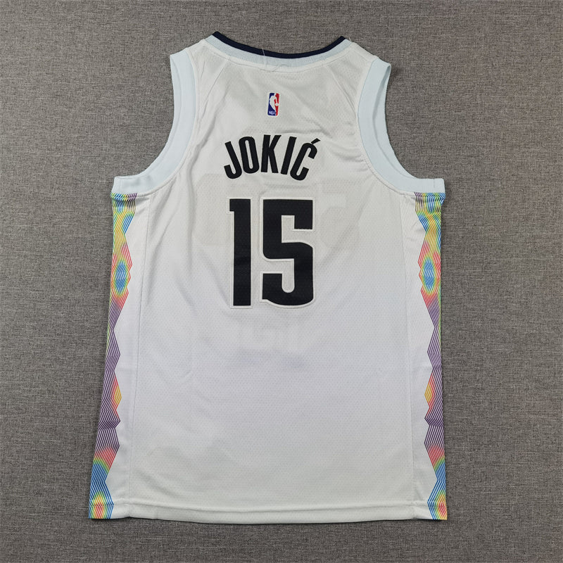 Denver Nuggets 15 White City Version Jersey NBA