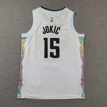 Denver Nuggets 15 White City Version Jersey NBA
