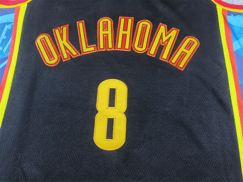 Oklahoma City Thunder 8 Black City Edition Jersey NBA