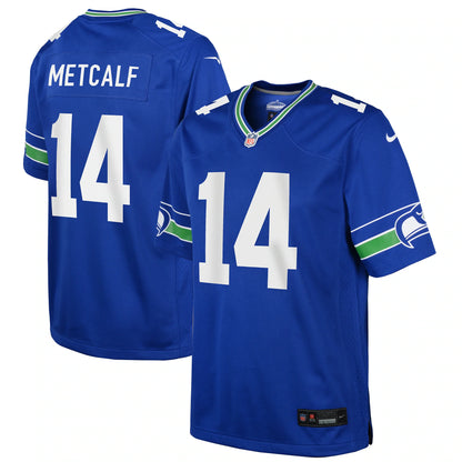 Youth Seattle Seahawks DK Metcalf Royal Blue Retro Throwback Nike Game Jersey